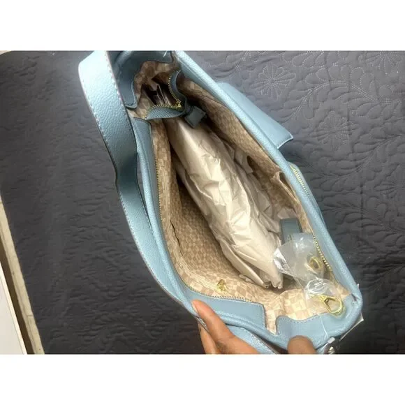 London Fog Emma Multi Pocket Hobo Bag Denim Chic Cute Utility Functional: NWT - Picture 10 of 12